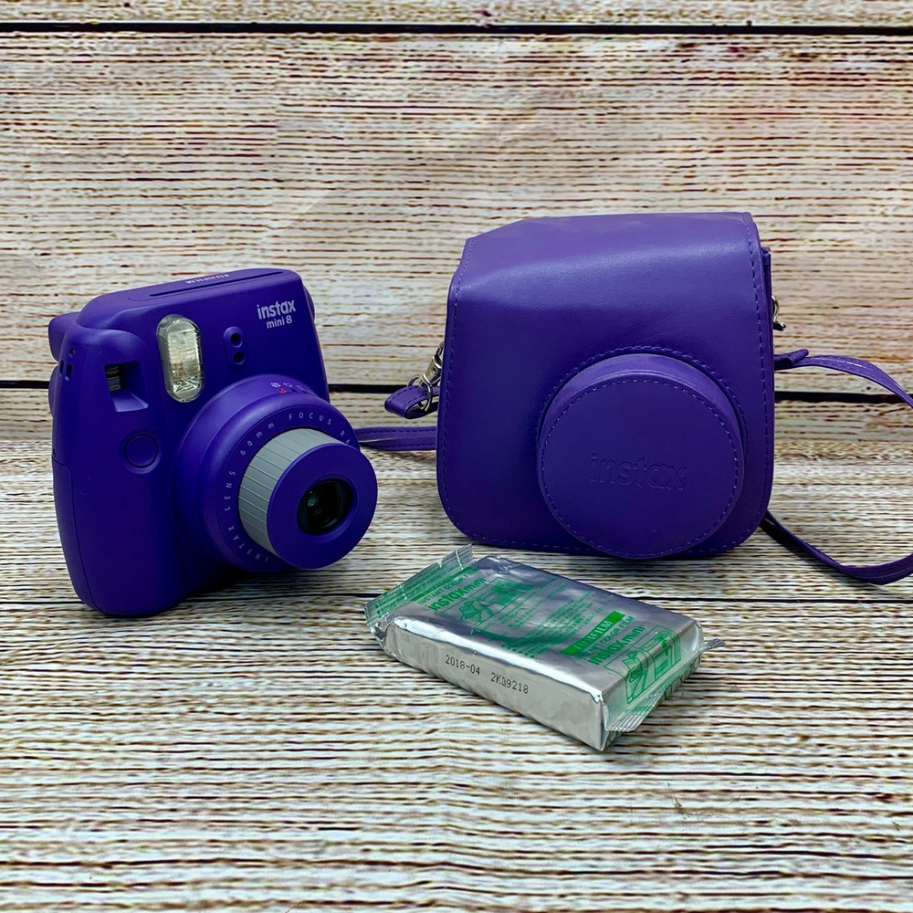 Fujifilm Instax‎ Mini 8 Purple Instant Camera Bundle with Case & Film Pack